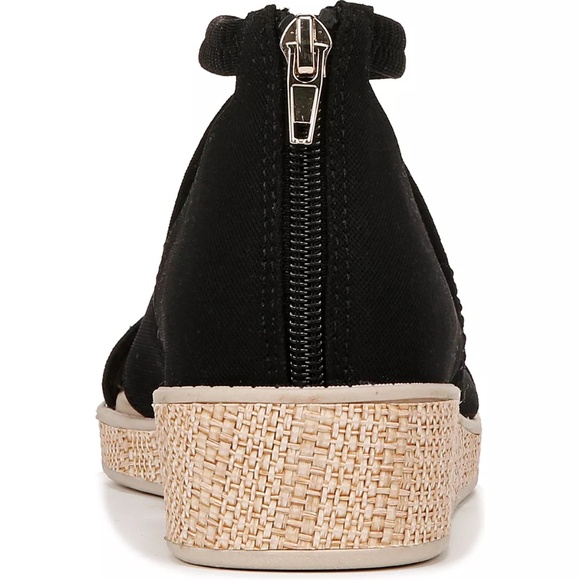 Brand New! BZees Bali Wedge Sandal Black Back Zipper Size 7 WIDE w/Original Box - Picture 3 of 8